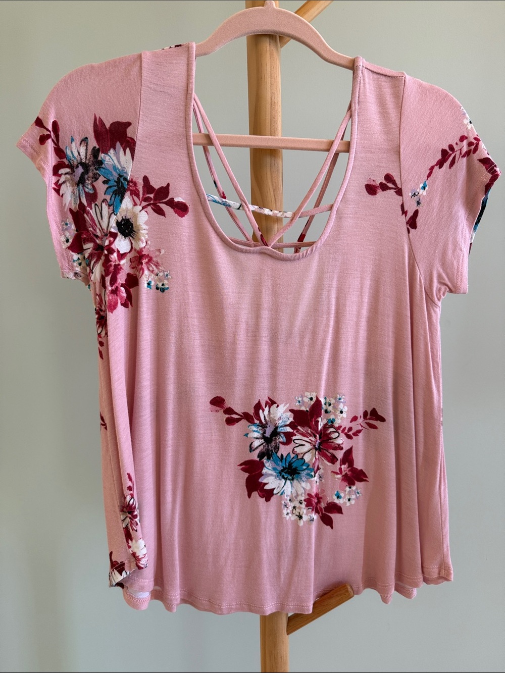 Daytrip Blush Pink Floral Strap Top